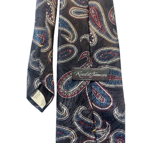 Reed St James Paisley Necktie 100% Polyester Men's Tie - Picture 3 of 7